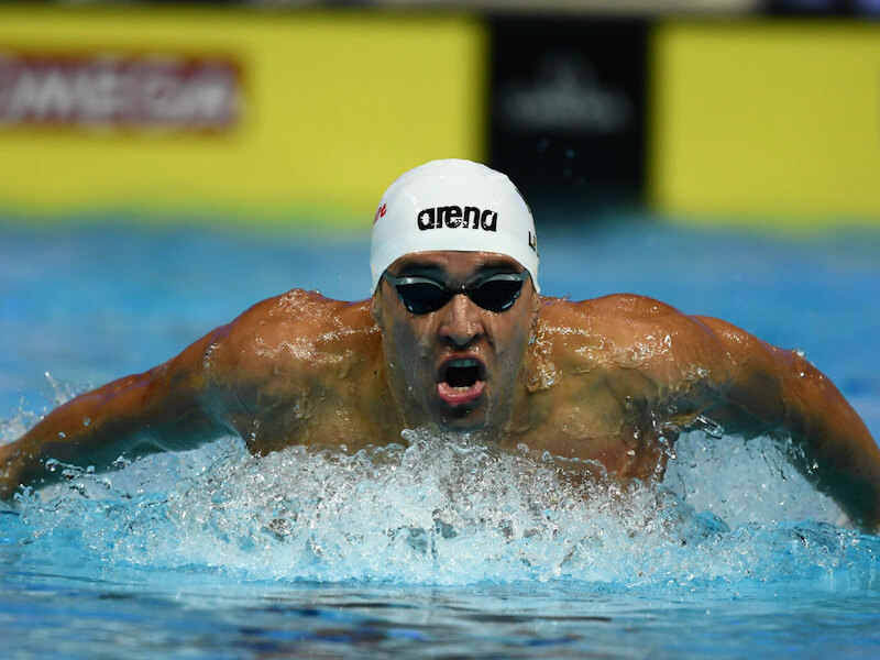 Hypoxic training: swimmer taking a huge breath