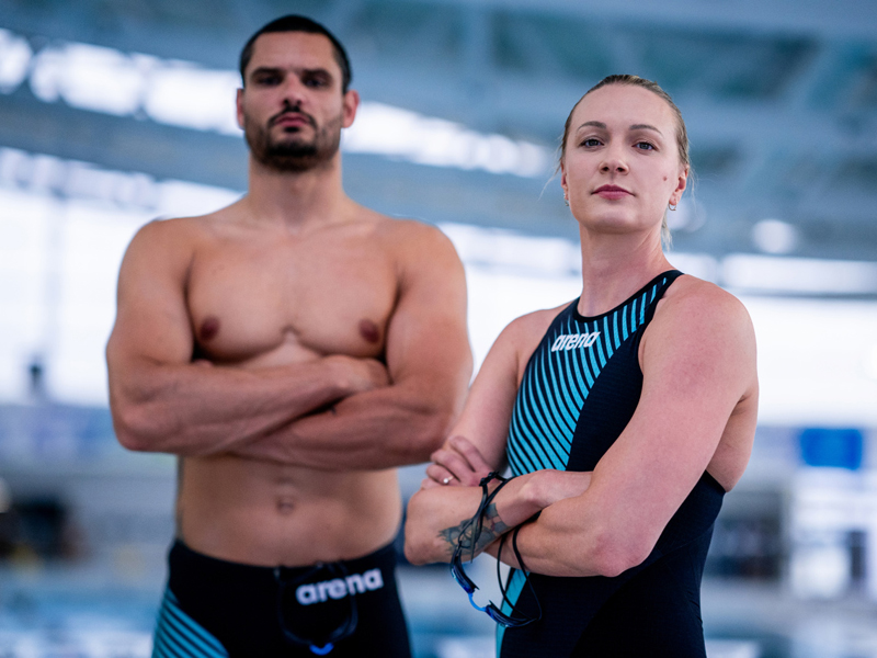 Florent Manaudou et Sarah Sjostrom - arena Diamonds Collection