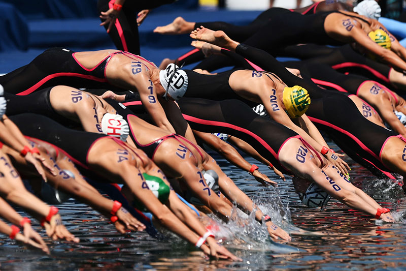 Open water swimming arena