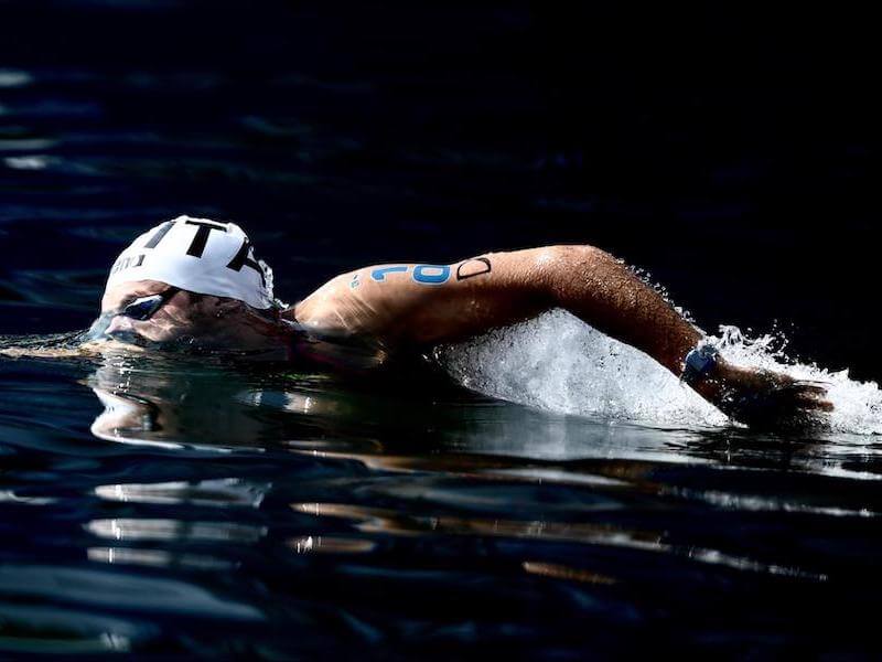 Man doing some swimming endurance training
