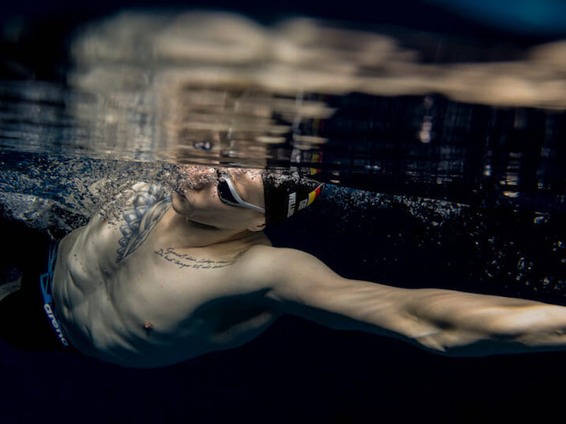 Underwater shot of a freestyle hand entry