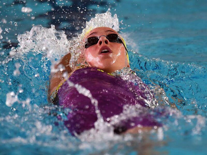 Swimmer doing the backstroke