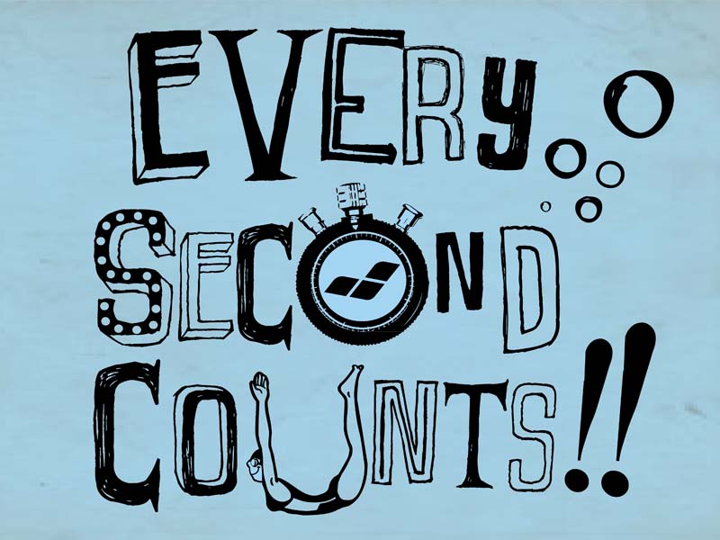 Second count. Every second. Every second counts. Every second counts табличка.