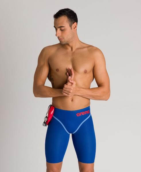 Men's competition swimsuits: swimmer wearing jammers