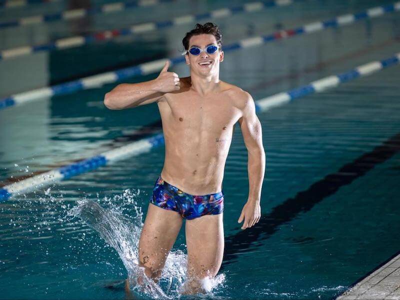 Swimmer giving a thumbs-up sign