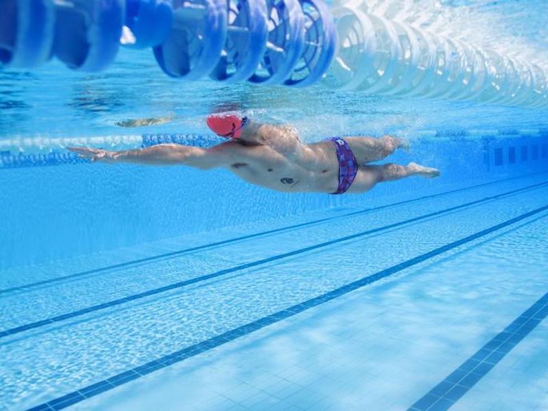 Swimmer in the pool doing the freestyle